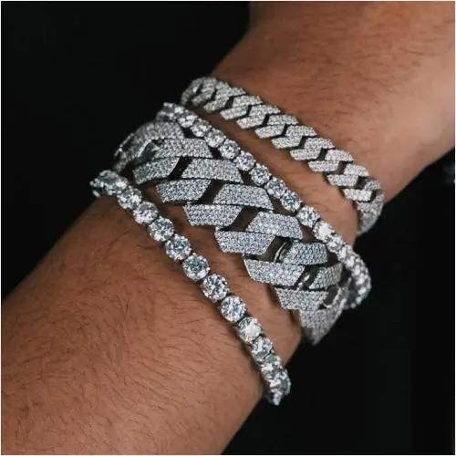 Moissanite Bracelets | Cuban, Tennis Bracelets & More