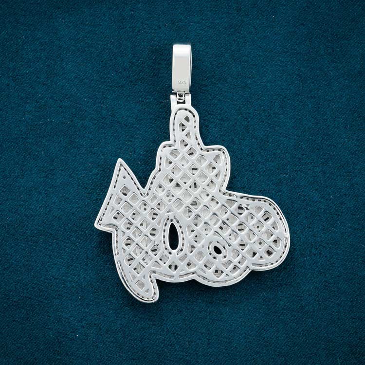 Moissanite Allah Pendant 925 Silver