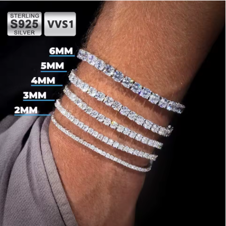Moissanite Tennis Bracelet 18K Gold (ALL SIZES)