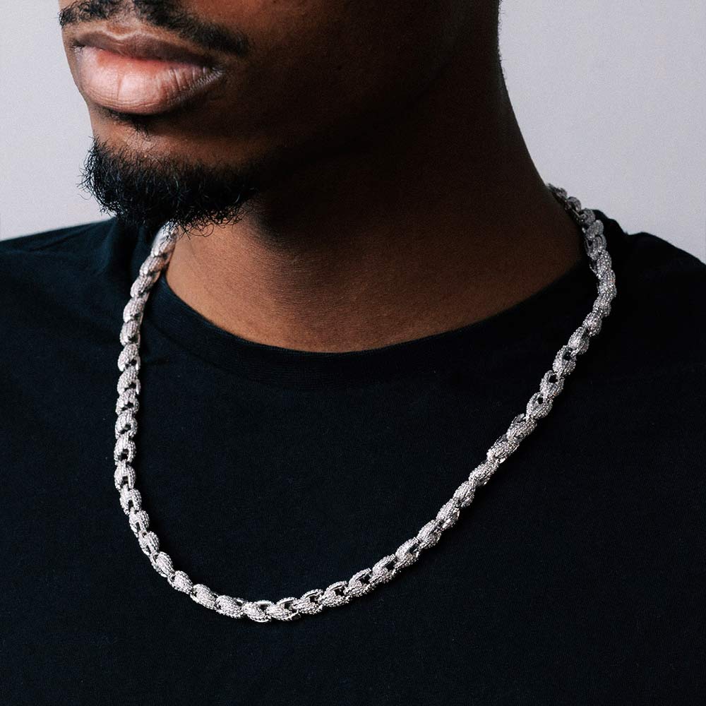8MM Moissanite Rope Chain 14K Gold