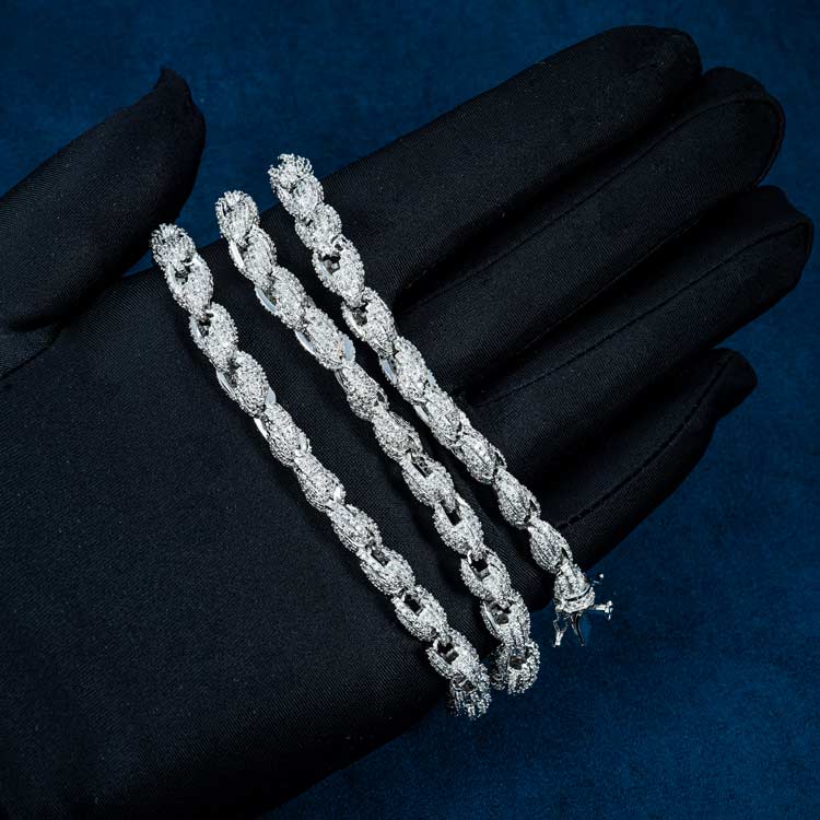 8MM Moissanite Rope Chain 14K Gold
