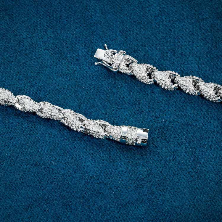 8MM Moissanite Rope Chain 14K Gold