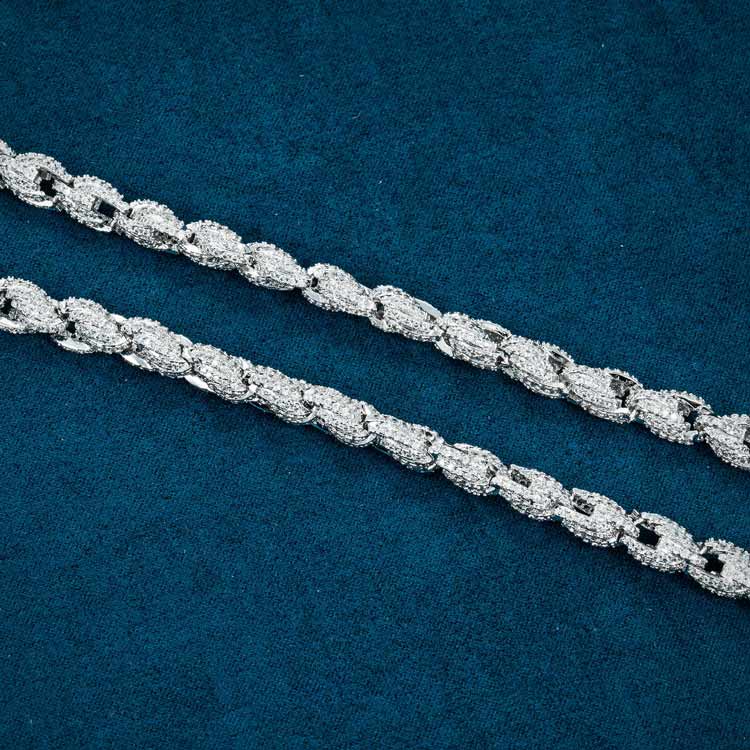 8MM Moissanite Rope Chain 14K Gold
