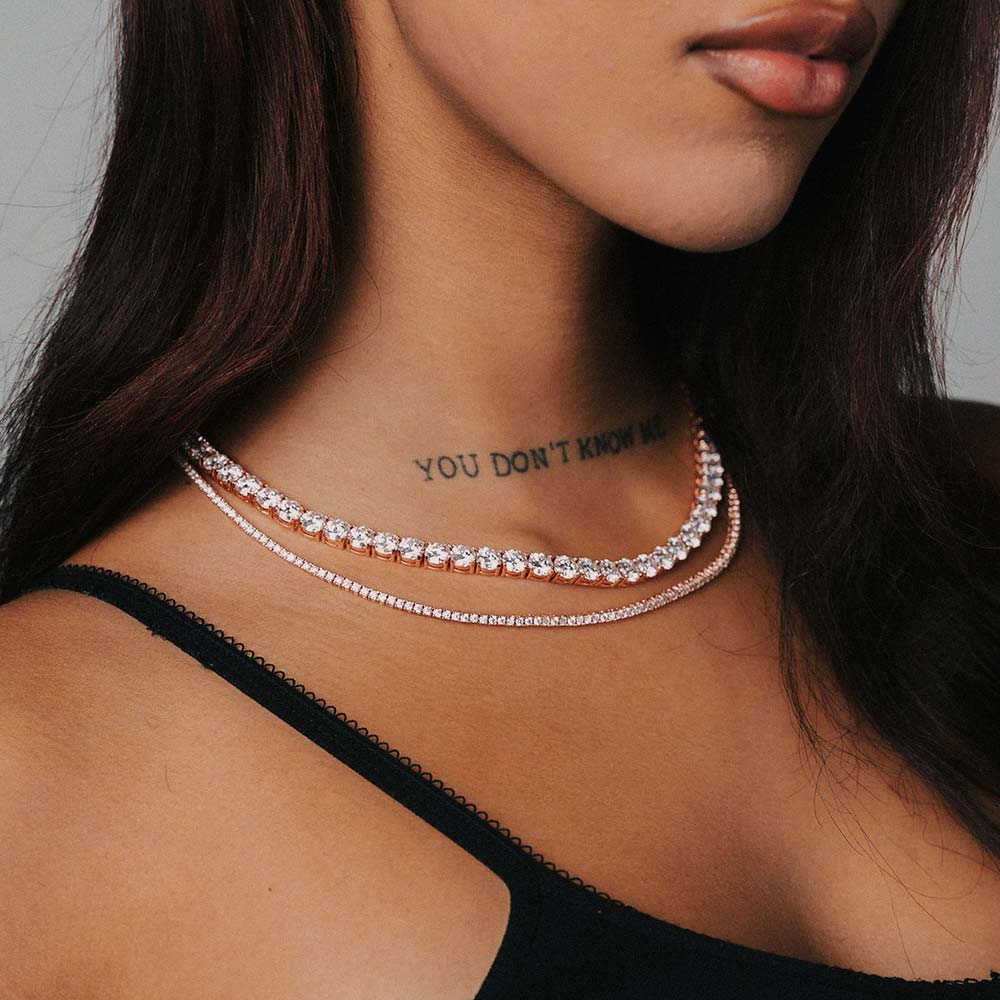 Moissanite Tennis Chain 14K Gold (ALL SIZES)