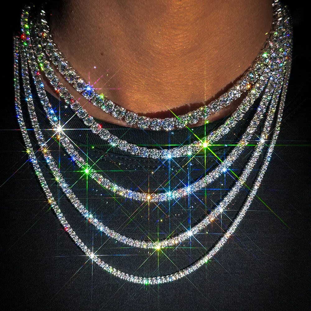 Moissanite Tennis Chain 14K Gold (ALL SIZES)