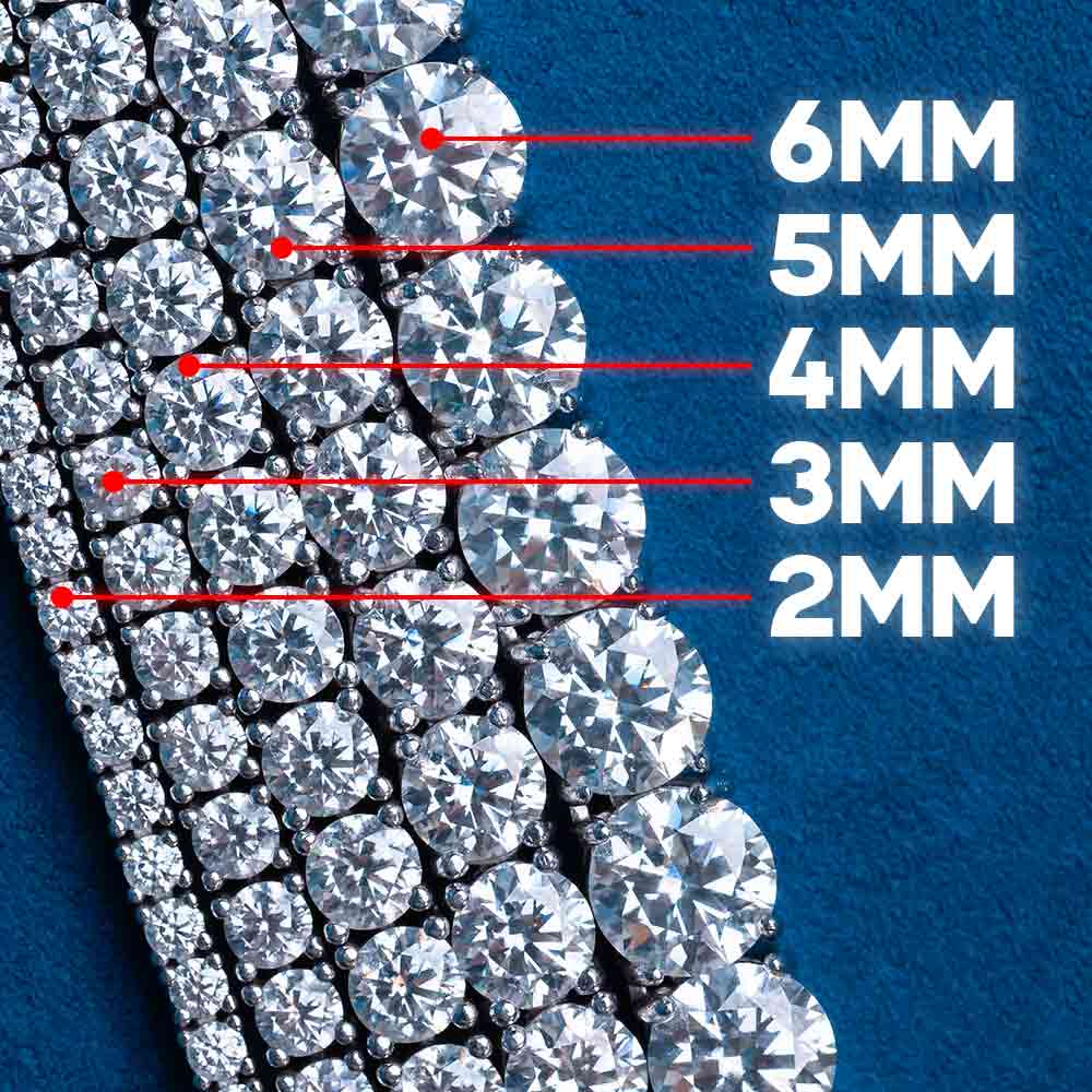 Moissanite Tennis Chain 14K Gold (ALL SIZES)